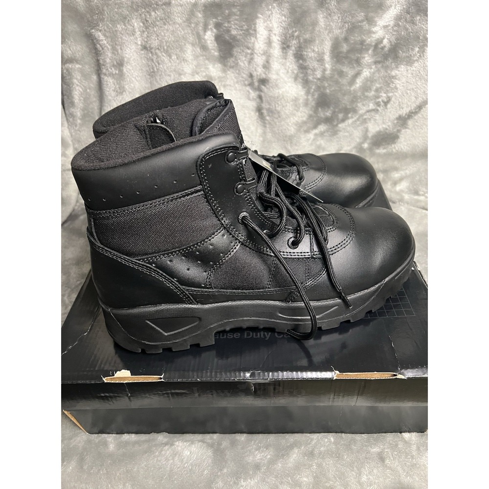 LawPro Men's 6" Tactical Duty Boots Side Zip Black NEW US 12 Wide - Picture 4 of 13